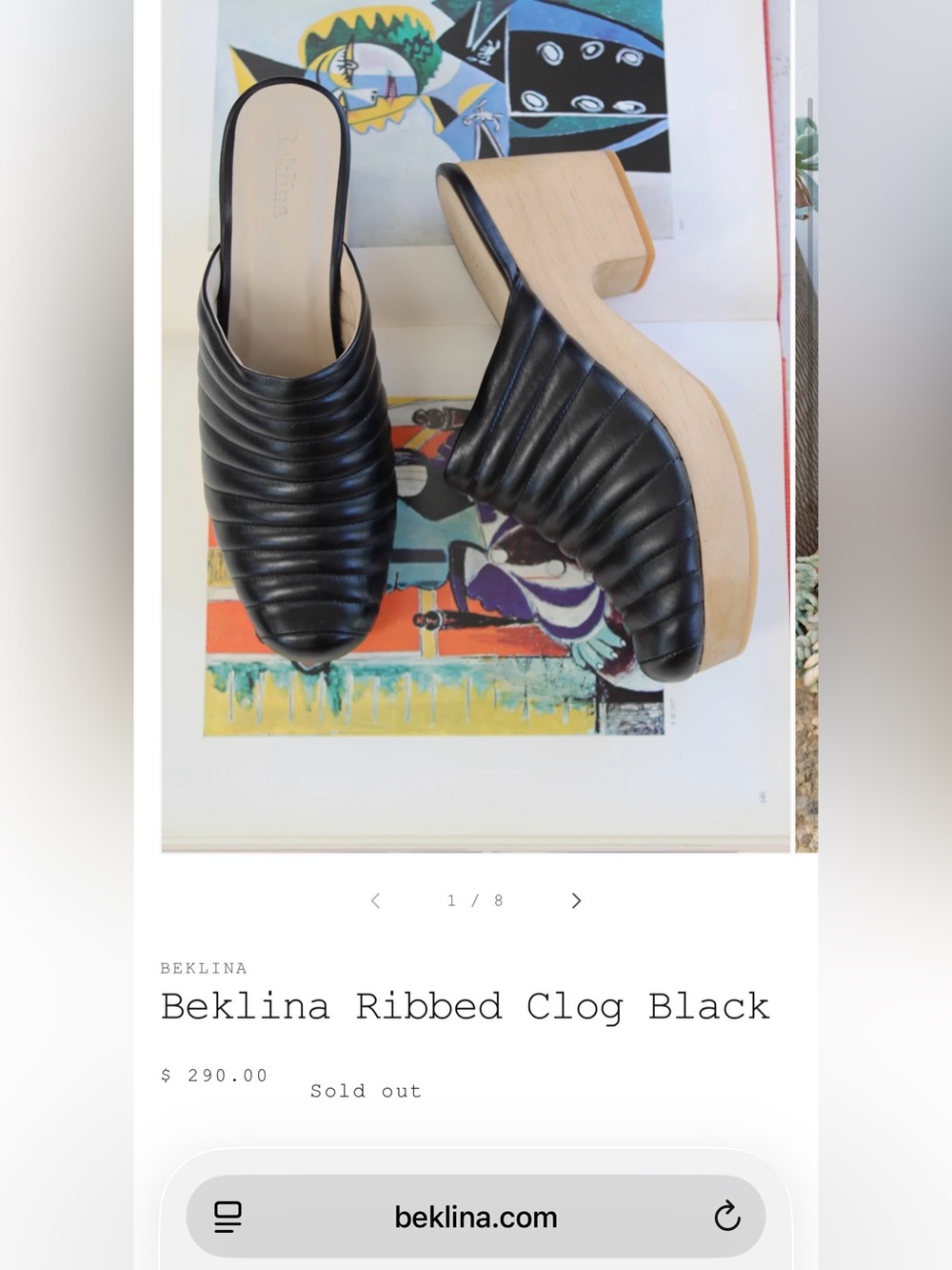 Beklina ribbed wooden clogs in black